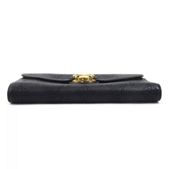 Auth LOUIS VUITTON Monogram Mahina Amelia Long Wallet Black - Picture 10 of 13